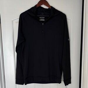 Swannies Vandyke Black Performance Golf 1/4 Zip Hoodie Pullover Mens Size Medium